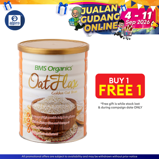 BMS Organics Oat Flax Golden Oat Bran 700g | Rich In Omega-3 BMS Organics