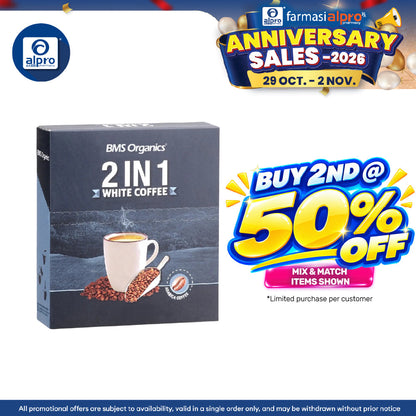 BMS Organics 2-In-1 Coffee Sachet 30g×10s | Intense Aroma By Premium Beans