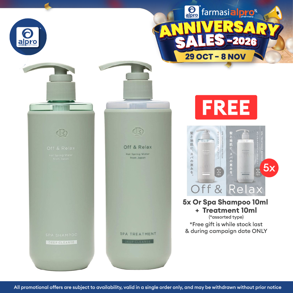 Off & Relax Spa Shampoo Treatment Set (Shampoo 460ml + Treatment 460ml) | Deep Cleanse