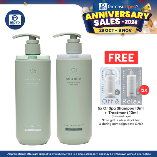 Off & Relax Spa Shampoo Treatment Set (Shampoo 460ml + Treatment 460ml) | Deep Cleanse