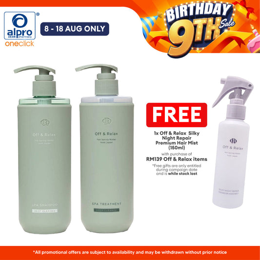 Off & Relax Spa Shampoo Treatment Set (Shampoo 460ml + Treatment 460ml) | Deep Cleanse Off & Relax