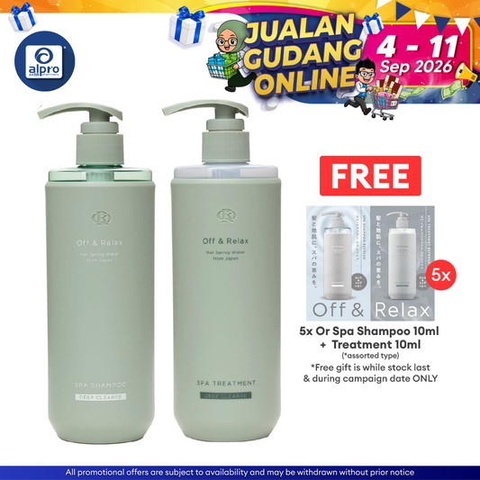 Off & Relax Spa Shampoo Treatment Set (Shampoo 460ml + Treatment 460ml) | Deep Cleanse Off & Relax