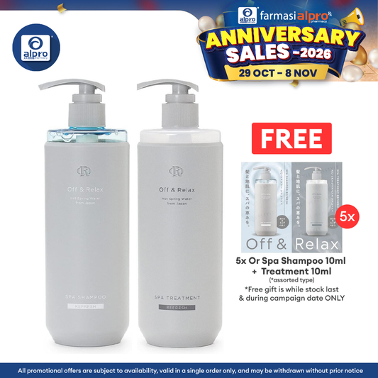 Off & Relax Spa Shampoo Treatment Set (Shampoo 460ml + Treatment 460ml) | Refresh Casis