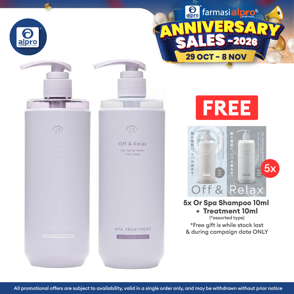 Off & Relax Spa Shampoo Treatment Set (Shampoo 460ml + Treatment 460ml) | Silky Night Repair
