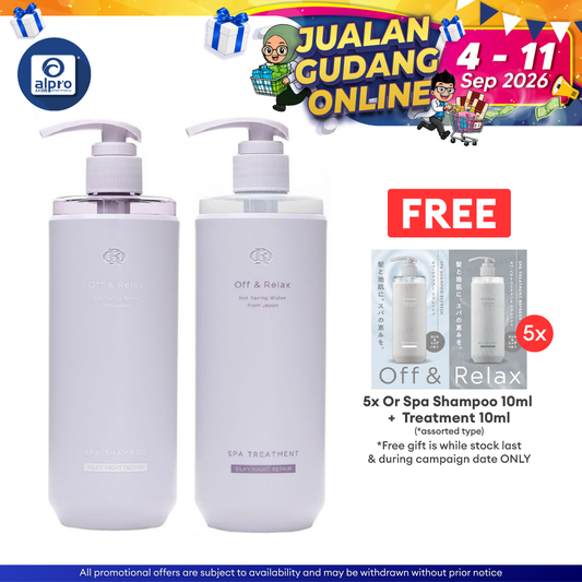 Off & Relax Spa Shampoo Treatment Set (Shampoo 460ml + Treatment 460ml) | Silky Night Repair Off & Relax