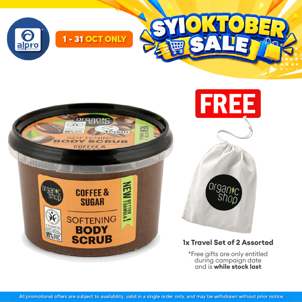 Organic Shop Softening Body Scrub Coffee 250mL | Exfoliate & Smoothens Skin