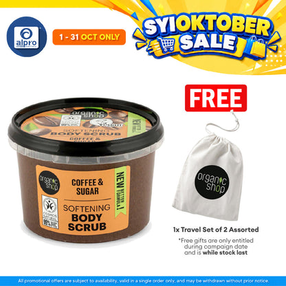 Organic Shop Softening Body Scrub Coffee 250mL | Exfoliate & Smoothens Skin