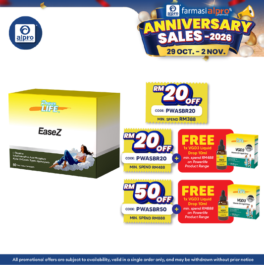 Powerlife Easez 6 X 10s | Better Sleep & Stress Relieve