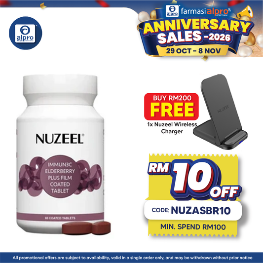 Nuzeel Immun3c Elderberry Plus Film Coated Tablet 30s | Complete Shield