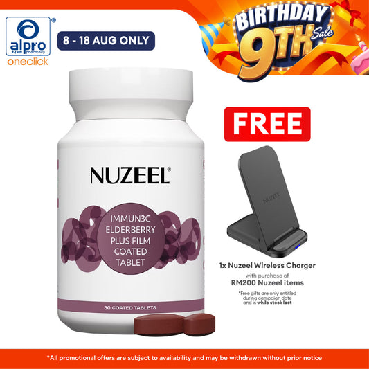 Nuzeel Immun3c Elderberry Plus Film Coated Tablet 30s | Complete Shield Nuzeel