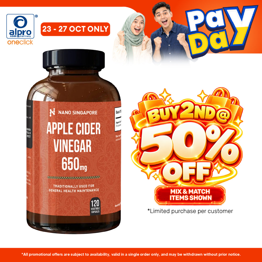 Nano Singapore Apple Cider Vinegar Capsules 120s | Maintain Healthy Cholesterol