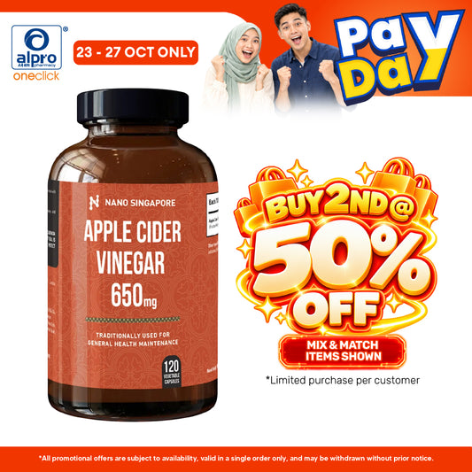 Nano Singapore Apple Cider Vinegar Capsules 120s | Maintain Healthy Cholesterol