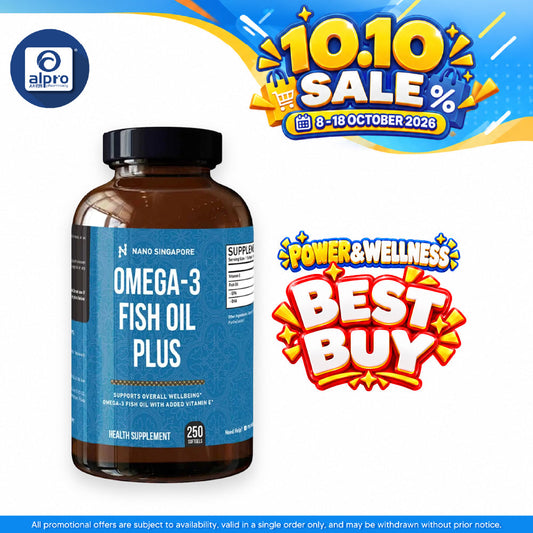 Nano Singapore Omega 3 Fish Oil Plus 250s | Support Overall Wellbeing