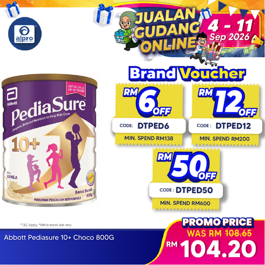 Abbott Pediasure 10+ Vanilla Can 800g | Supports Healthy Digestive System Pediasure