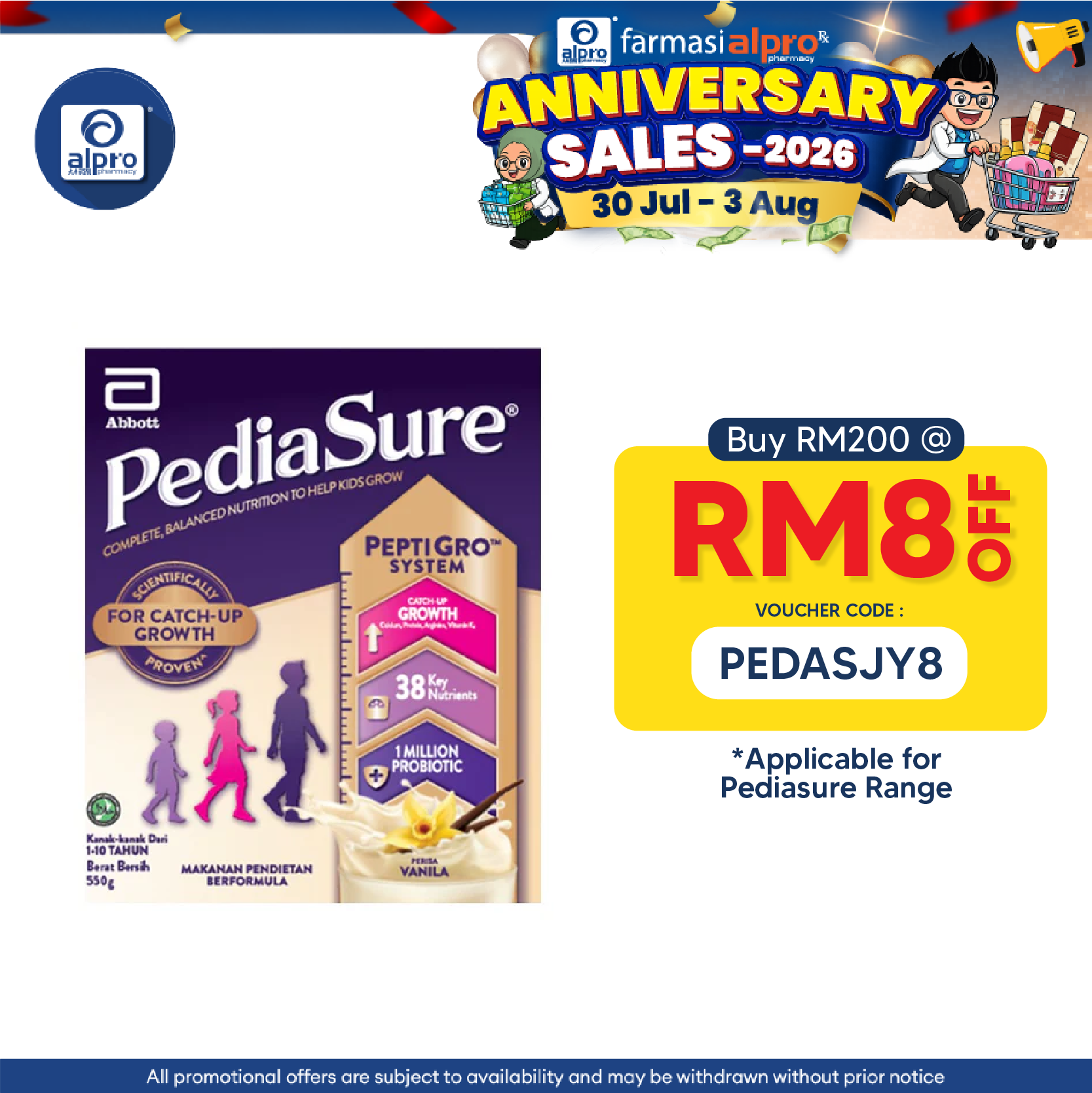Abbott Pediasure Peptigro BIB Vanilla 550g | Supports Growth and Development Pediasure