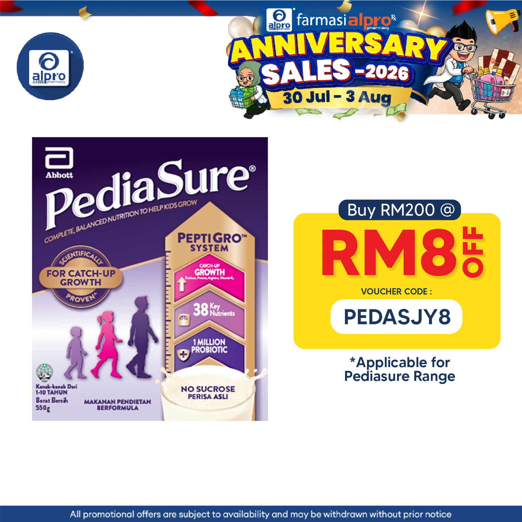 Abbott Pediasure Peptigro BIB Plain 550g | Supports Growth and Development Pediasure