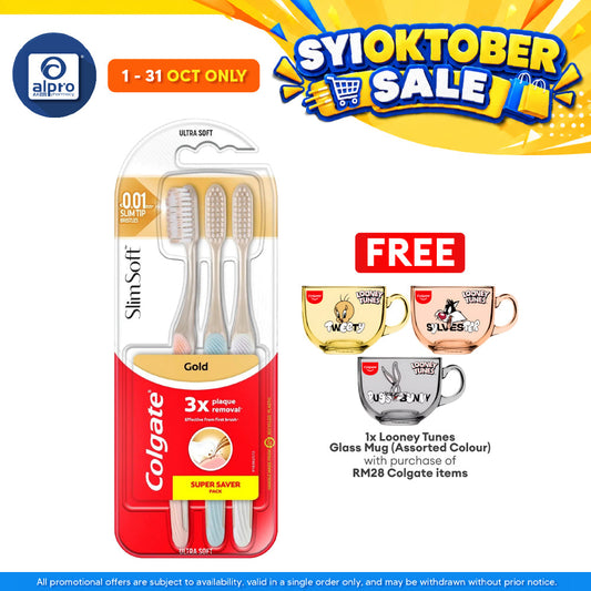 Colgate Toothbrush Slim Soft Charcoal Gold 3s | Provides Effective Cleaning