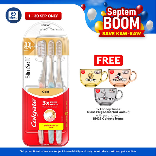 Colgate Toothbrush Slim Soft Charcoal Gold 3s | Provides Effective Cleaning Colgate