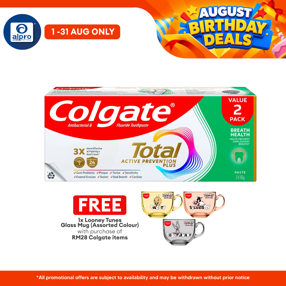 Colgate Total Protection Total Breath Health 150g 2s | Helps Prevent Unpleasant Breath Colgate
