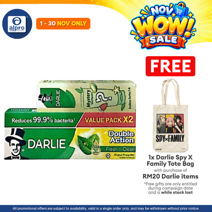 Darlie Double Action 2x 225g Free 1x Blind Box 80g | Oral Protection & Fresher Breath