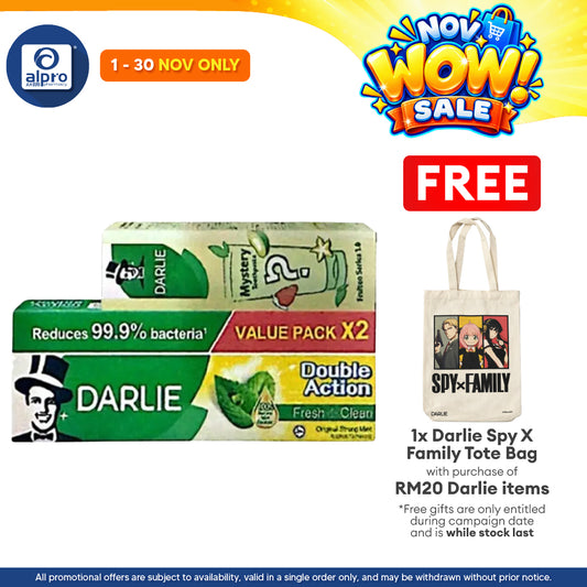 Darlie Double Action 2x 225g Free 1x Blind Box 80g | Oral Protection & Fresher Breath