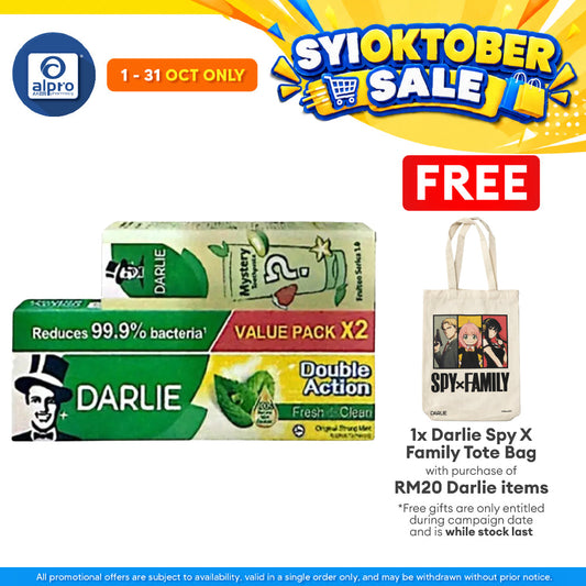 Darlie Double Action 2x 225g Free 1x Blind Box 80g | Oral Protection & Fresher Breath