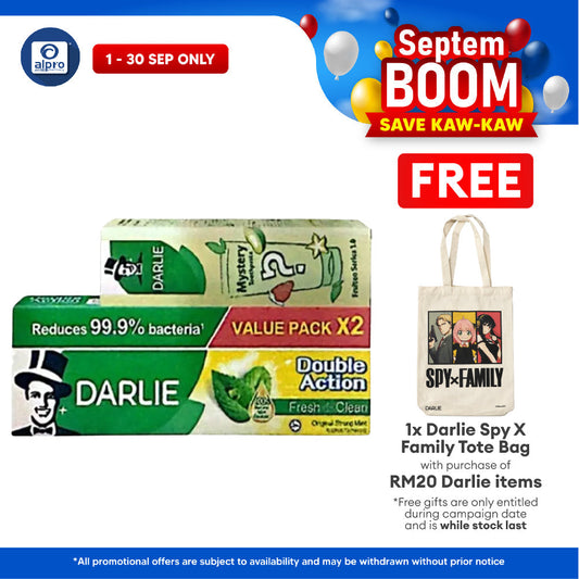Darlie Double Action 2x 225g Free 1x Blind Box 80g | Oral Protection & Fresher Breath Darlie