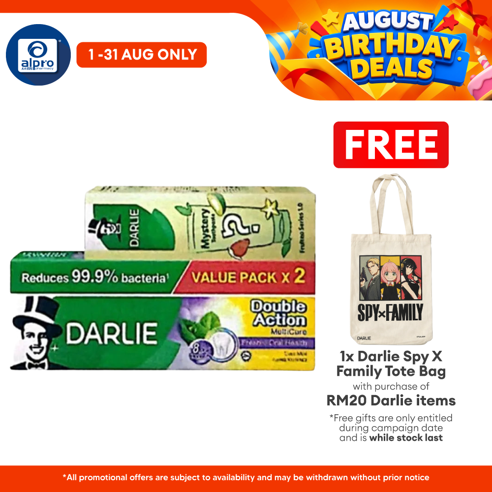 Darlie Double Action Multicare 180g 2s + Blind Box 80g | Oral Protection & Fresher Breath Darlie