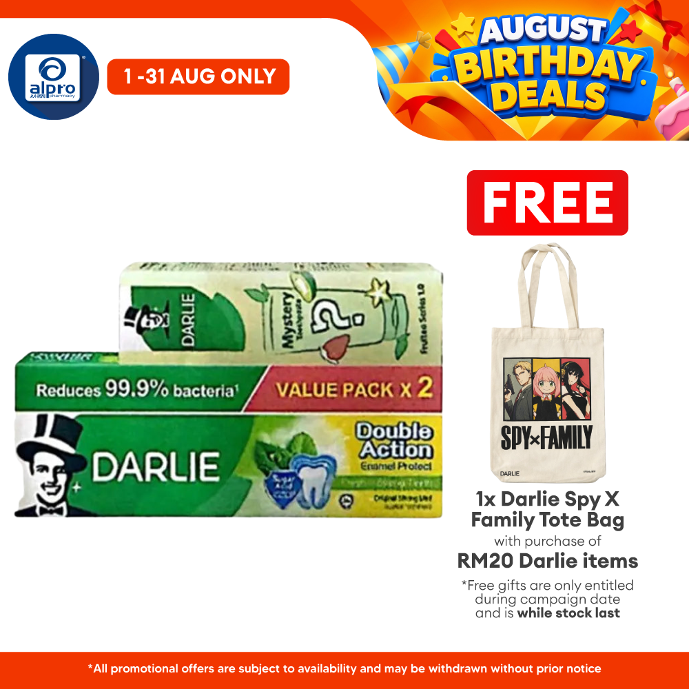 Darlie Double Action Strong Mint 180g 2s + Blind Box 80g | Oral Protection & Fresher Breath Darlie