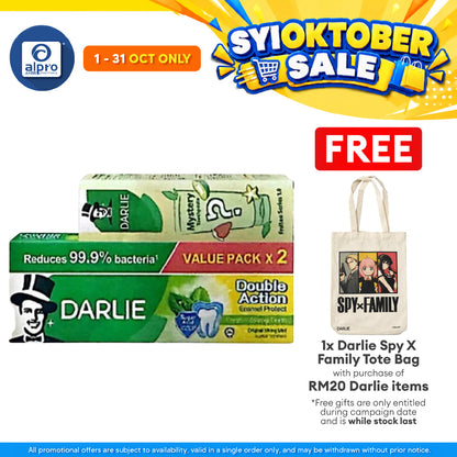 Darlie Double Action Strong Mint 180g 2s + Blind Box 80g | Oral Protection & Fresher Breath