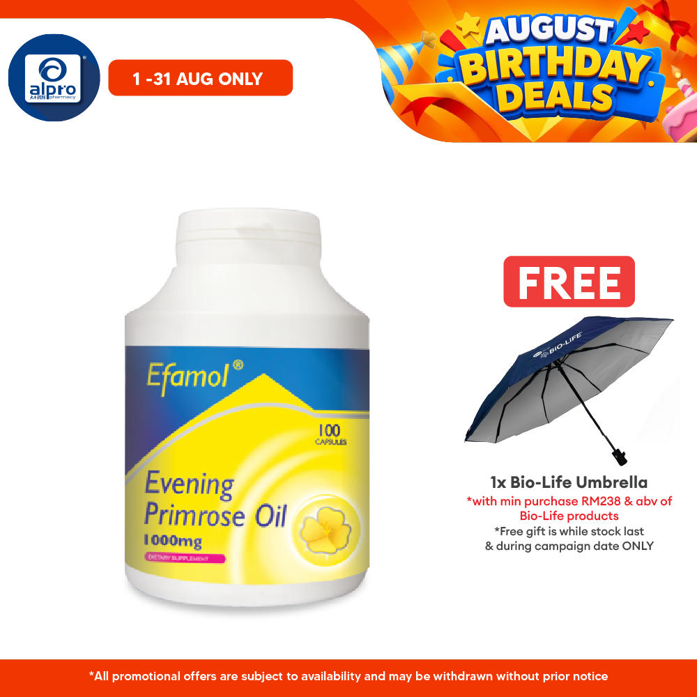 Bio-Life Efamol Evening Primrose Oil 1000mg 100s | Maintain General Well Being Bio-life