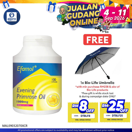 Bio-Life Efamol Evening Primrose Oil 1000mg 100s | Maintain General Well Being Bio-life