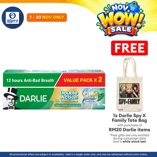Darlie Toothpaste Double Action Fresh Protect 2-in-1 160g ×2s | Combat Bad Breath & Protect Gums