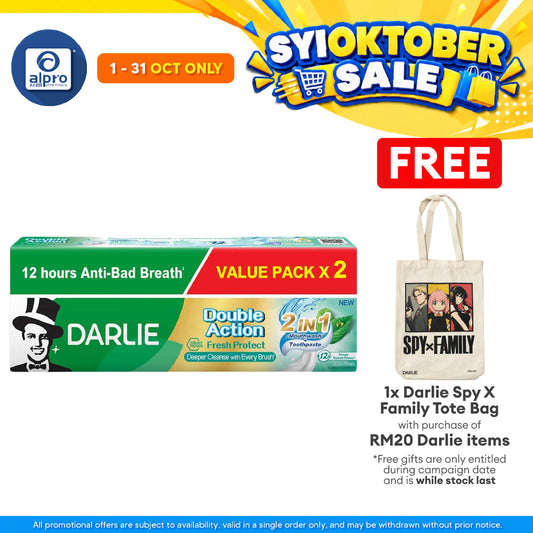 Darlie Toothpaste Double Action Fresh Protect 2-in-1 160g ×2s | Combat Bad Breath & Protect Gums