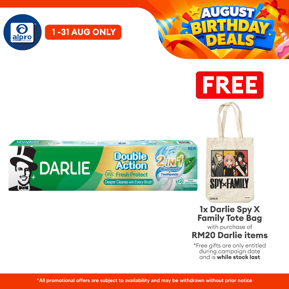 Darlie Toothpaste Double Action Fresh Protect 2-in-1 160g  | Combat Bad Breath & Protect Gums Darlie