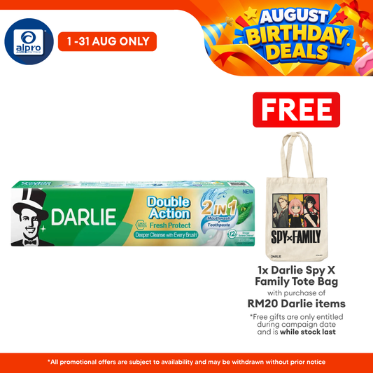Darlie Toothpaste Double Action Fresh Protect 2-in-1 160g  | Combat Bad Breath & Protect Gums Darlie