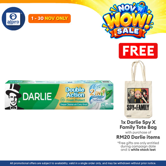 Darlie Toothpaste Double Action Fresh Protect 2-in-1 160g  | Combat Bad Breath & Protect Gums