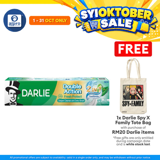 Darlie Toothpaste Double Action Fresh Protect 2-in-1 160g  | Combat Bad Breath & Protect Gums