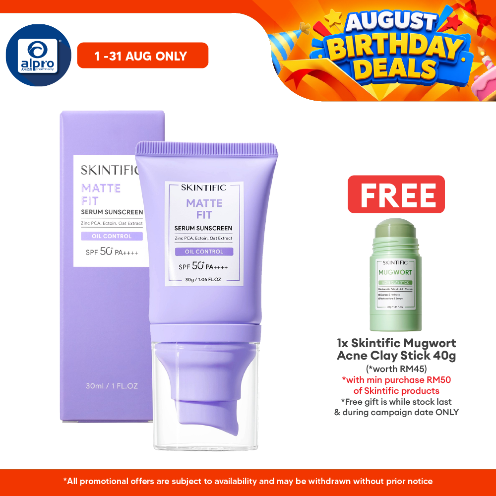 Skintific Matte Fit Serum Sunscreen 30g | Matte Finish & No White Cast Skintific