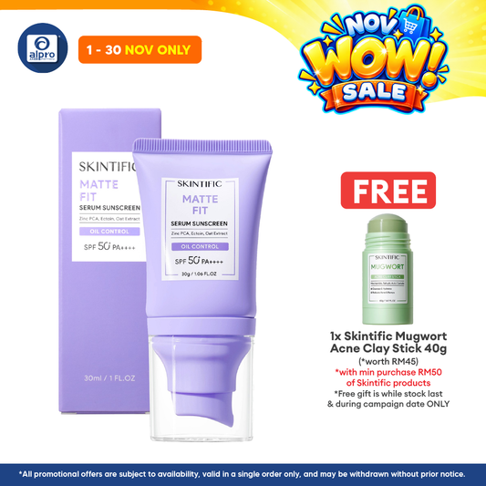 Skintific Matte Fit Serum Sunscreen 30g | Matte Finish & No White Cast