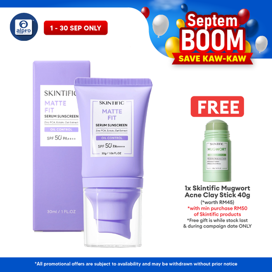 Skintific Matte Fit Serum Sunscreen 30g | Matte Finish & No White Cast Skintific