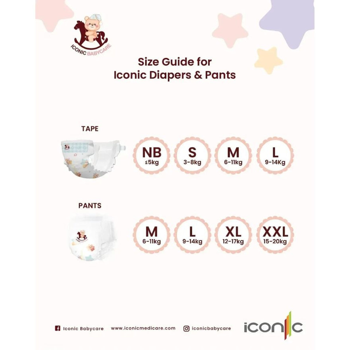 Iconic Babycare Ultrasoft Day & Night Baby Pants (M/ L/ XL/ XXL) | Ultrasoft & Thin Super Absorbent