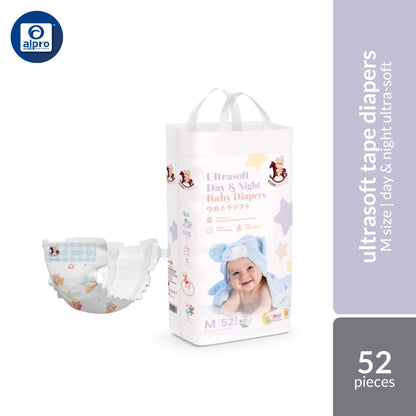 Iconic Babycare Ultrasoft Day & Night Baby Tape Diapers  (NB/ S/ M/ L) | Ultrasoft & Thin Super Absorbent