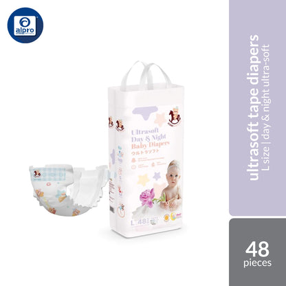 Iconic Babycare Ultrasoft Day & Night Baby Tape Diapers  (NB/ S/ M/ L) | Ultrasoft & Thin Super Absorbent