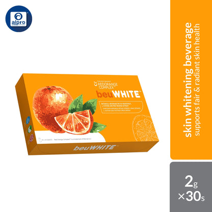 beuWHITE Oral Whitening Sunblock with Red Orange Complex 2g × 30s | Supports Skin Radiance & Daily Wellness beuWHITE
