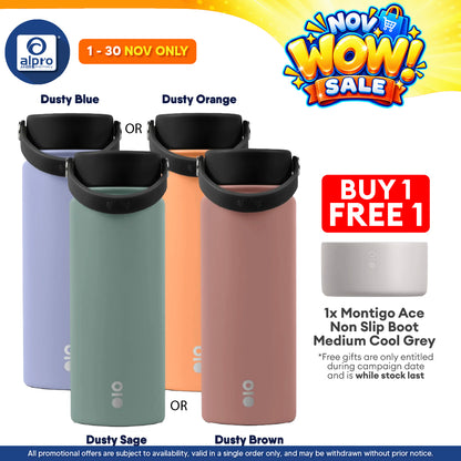 Montigo Ace Bottle Medium Earth & Clay Series (Dusty Blue/ Orange/ Sage/ Brown) 530mL | Serene Elegance of Natural Tones