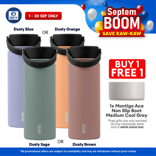 Montigo Ace Bottle Medium Earth & Clay Series (Dusty Blue/ Orange/ Sage/ Brown) 530mL | Serene Elegance of Natural Tones Montigo