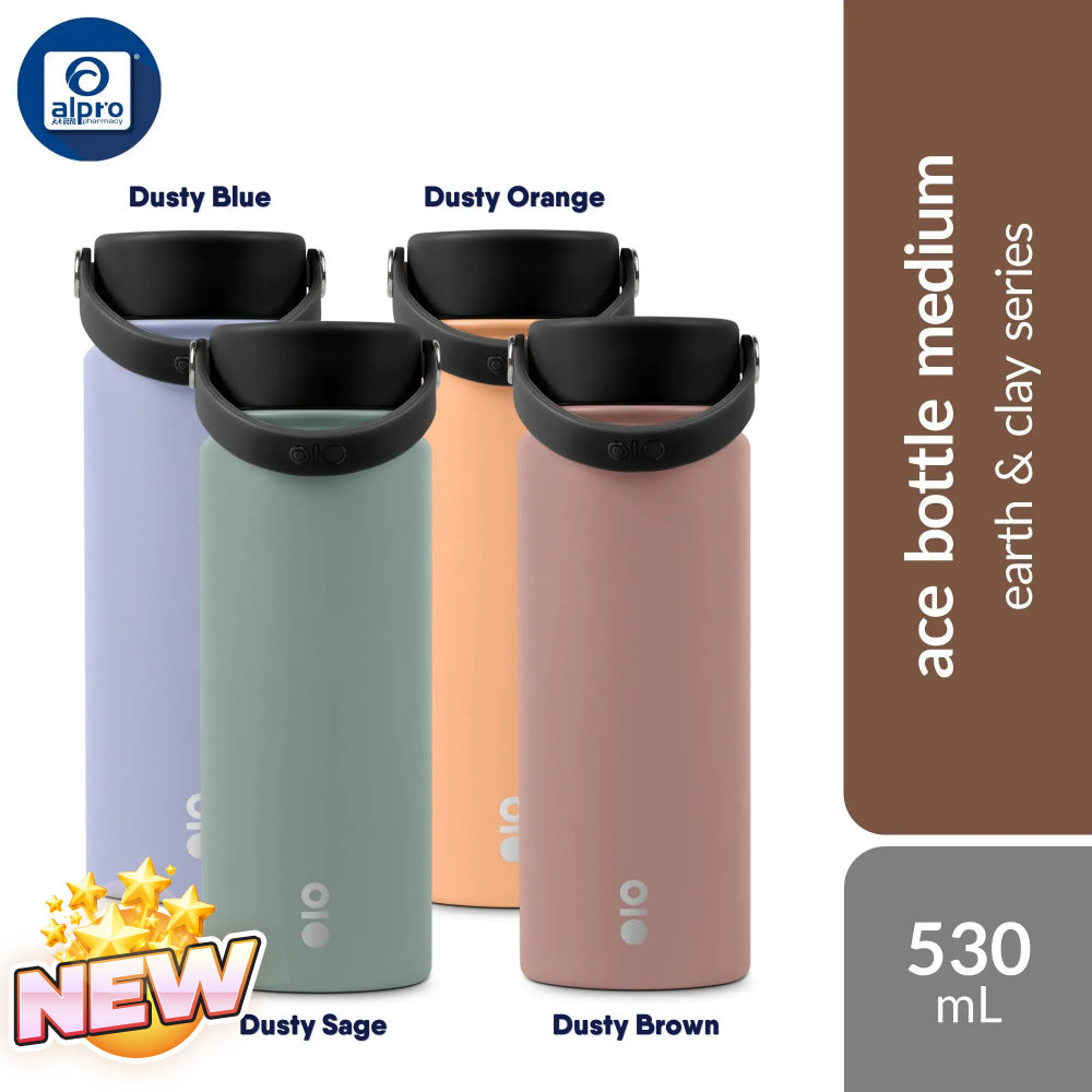 Montigo Ace Bottle Medium Earth & Clay Series (Dusty Blue/ Orange/ Sage/ Brown) 530mL | Serene Elegance of Natural Tones Montigo
