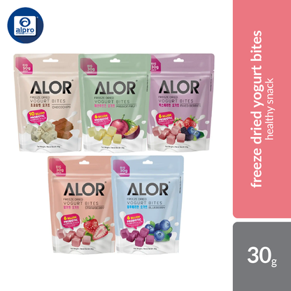 ALOR Freeze Dried Yogurt Bites (Chocochips/ Strawberry/ Mix Berries/ Blueberry/ Passion Fruit) 30g | Natural Flavouring ALOR Signature