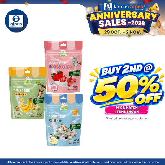 ALOR Little Fingers Freeze Dried Yogurt Melt (Strawberry/ Milky/ Banana) 15g | Yogurt Melts Dissolve in Baby’s Mouth